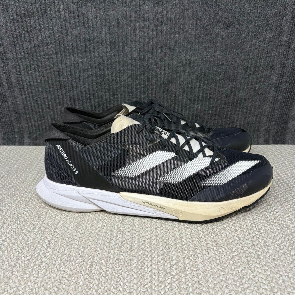 Adidas Adizero Adios 8 Black White Athletic Running Shoes Men’s 12.5 ID6902